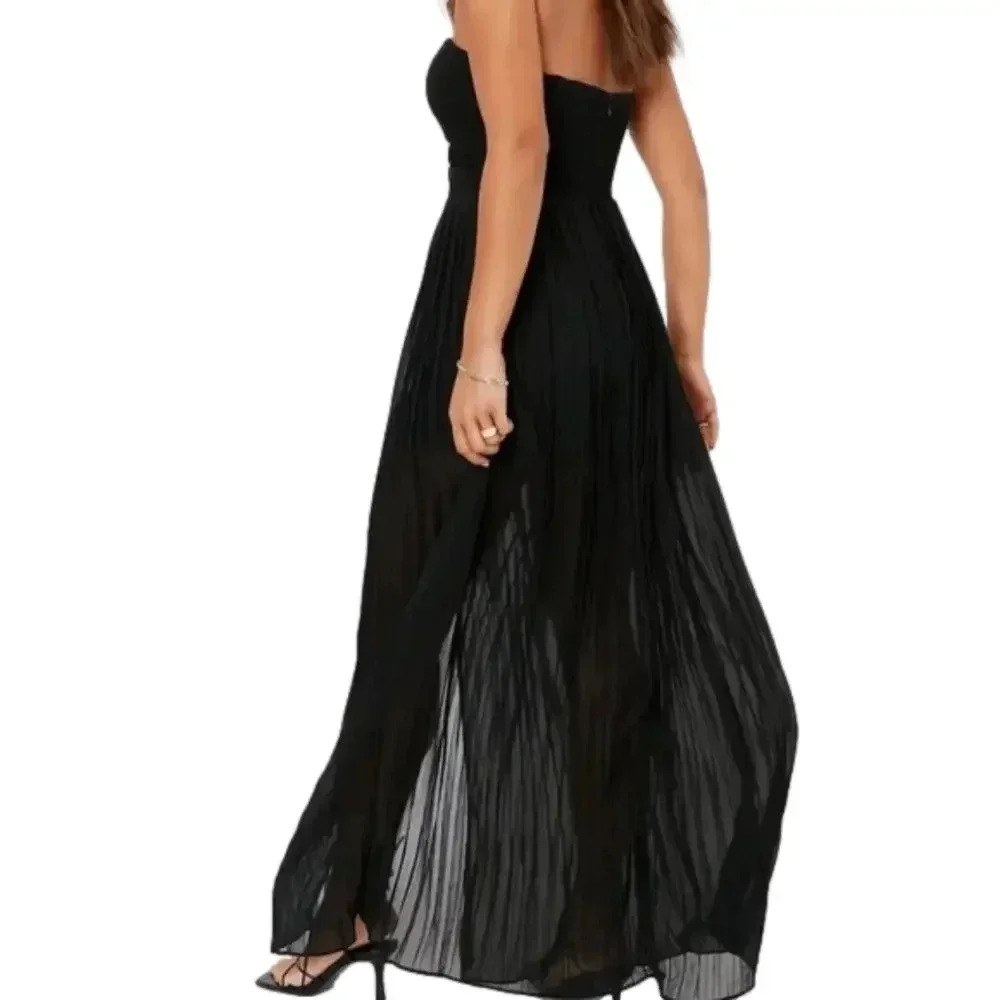 NWTS. Sans Souci‎ strapless pleated chiffon dress